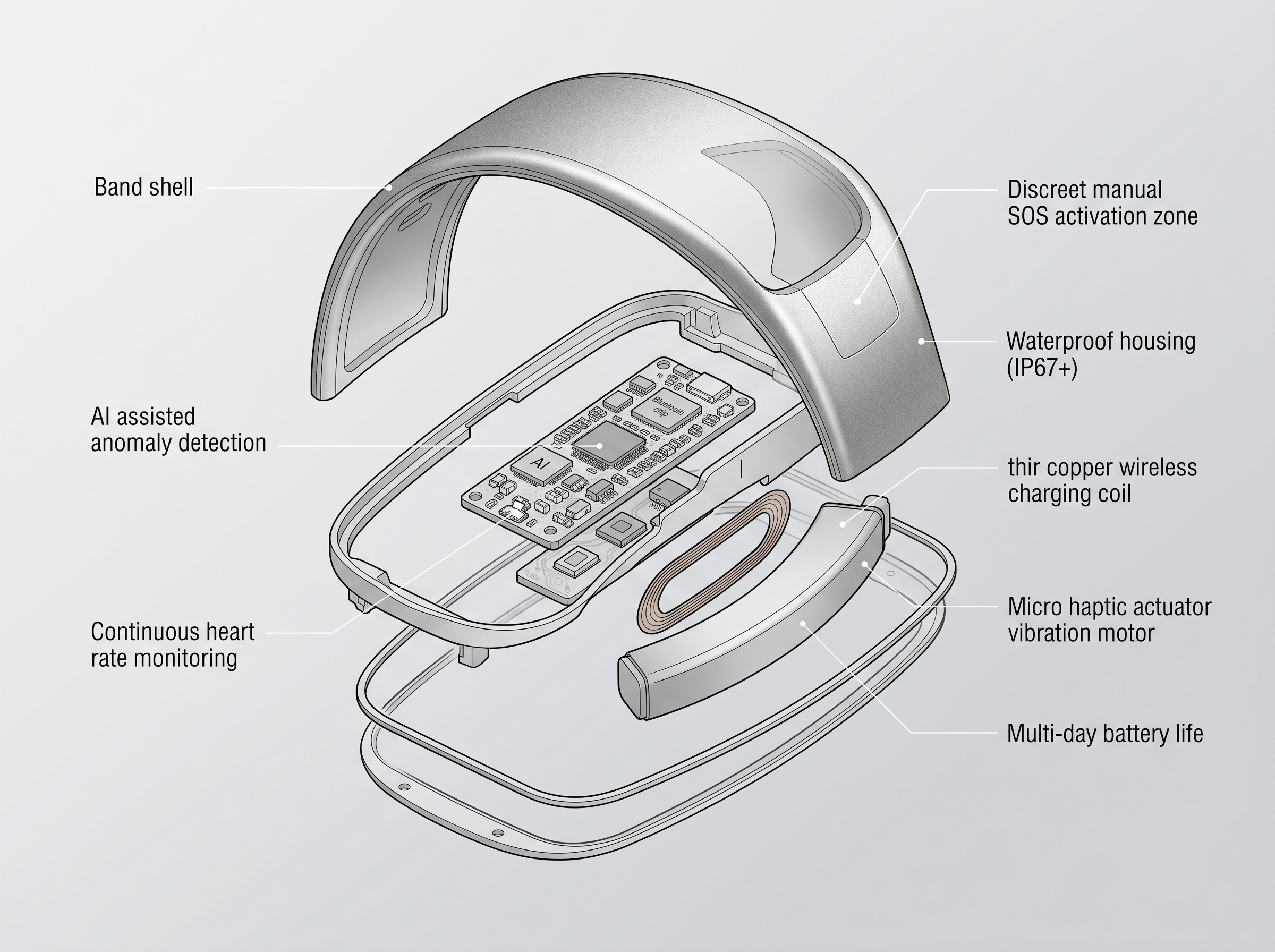 Sentinel Band exploded view