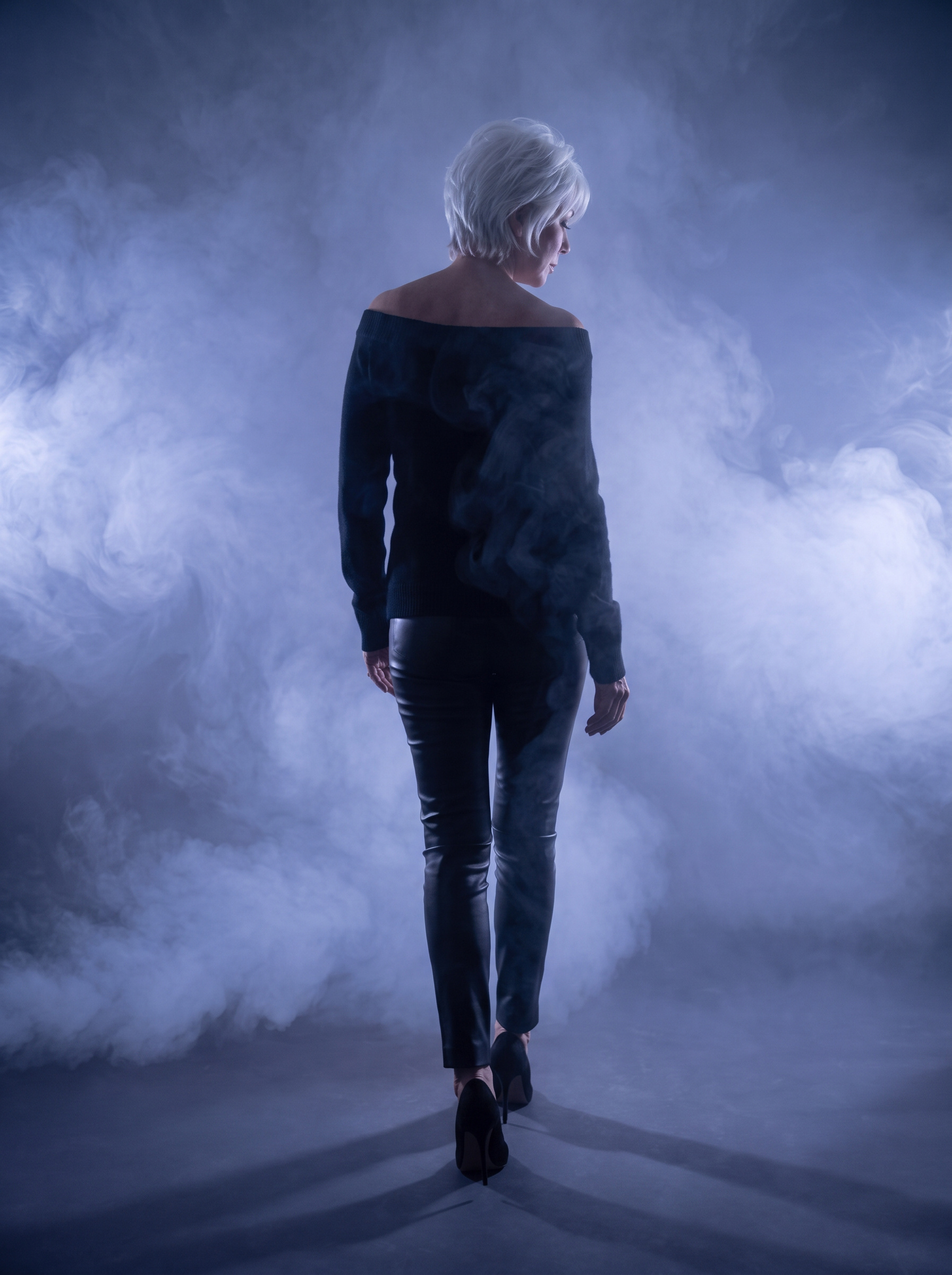 P. A. Moore, walking away